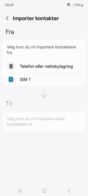 Velg SIM 1 eller SIM 2