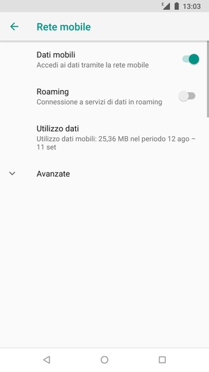 Per modificare la rete, in presenza di problemi,  seleziona Avanzate