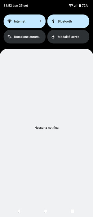 Scorri nuovamente verso il basso il menu in alto