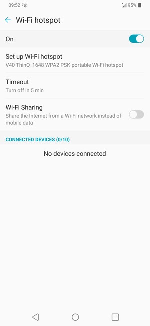 Your phone is now set up for use as a modem