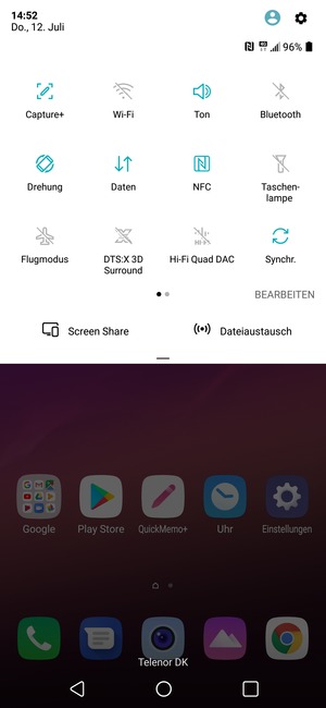 Streifen Sie nach links
