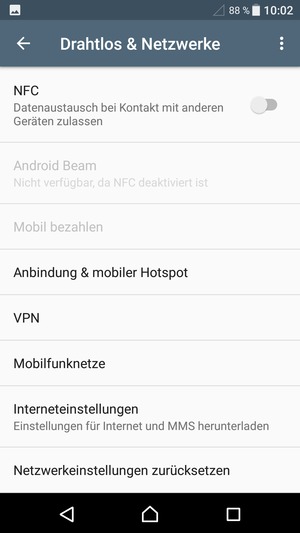 Wählen Sie Mobilfunknetze