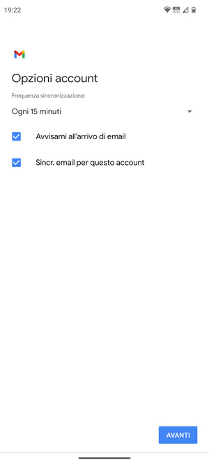 Seleziona AVANTI