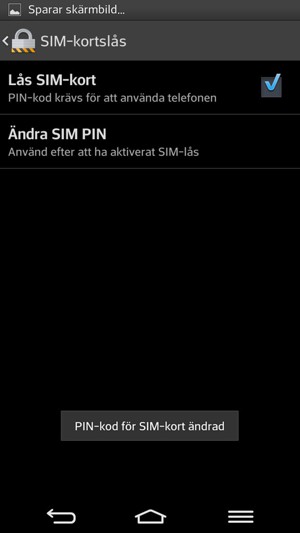 Din PIN-kod för SIM-kort har bytts