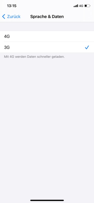 Wählen Sie 3G