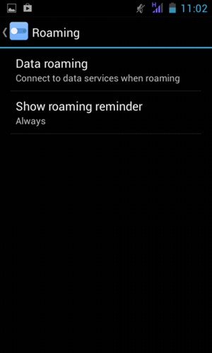 Select Data roaming