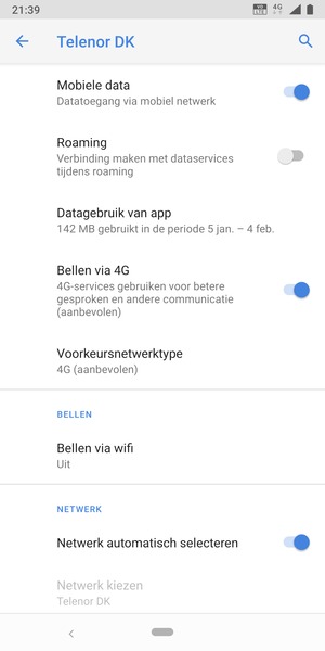 Schakel Netwerk automatisch selecteren uit