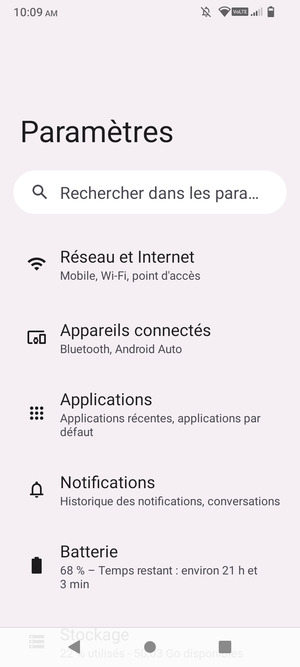 Sélectionnez Réseau et Internet