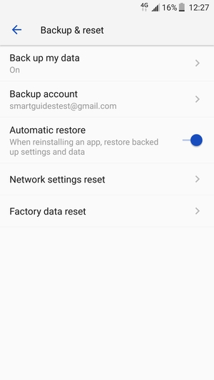 Select Backup account