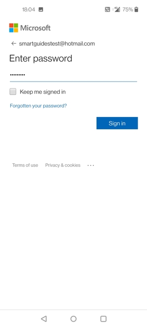 Enter your password and select Sign in
