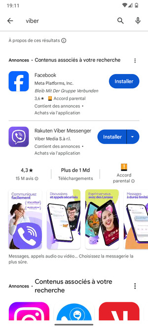 Sélectionnez l'appli