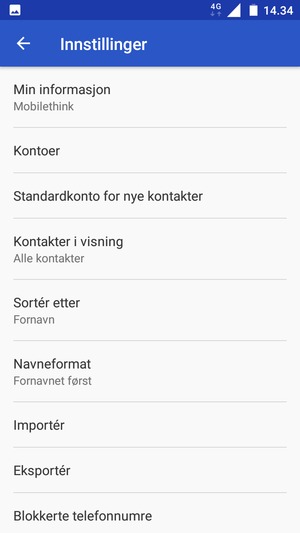 Velg Importér