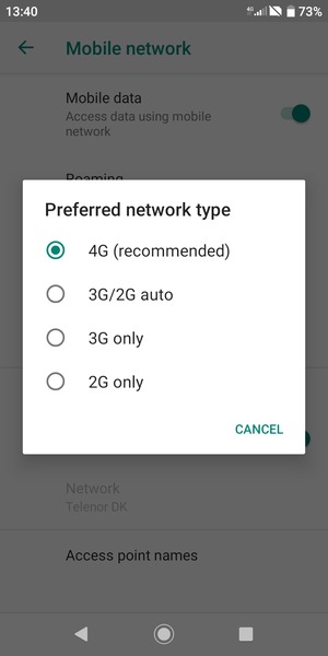 Select your preferred option