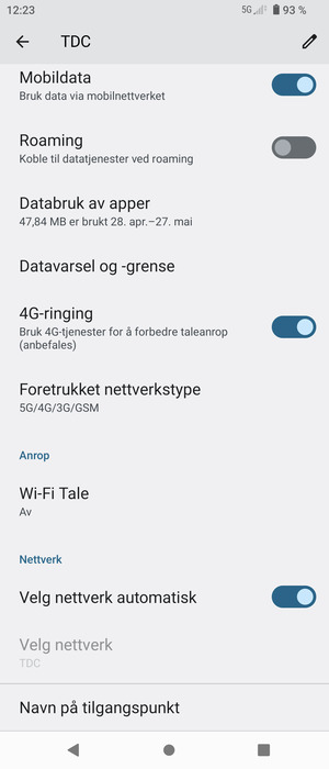 Bla til og velg Navn på tilgangspunkt
