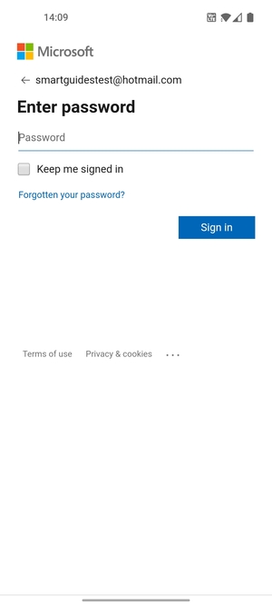 Enter your password and select Sign in