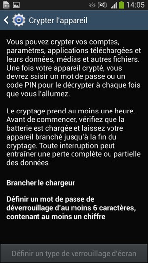 Sélectionnez Définir un type de verrouillage décran