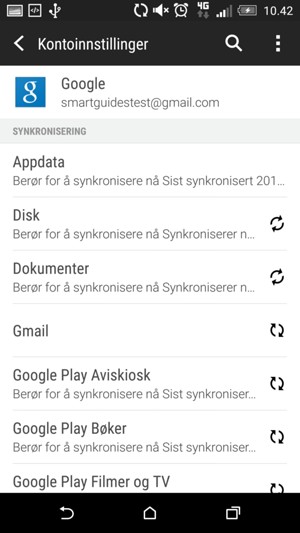 Din informasjon blir synkronisert