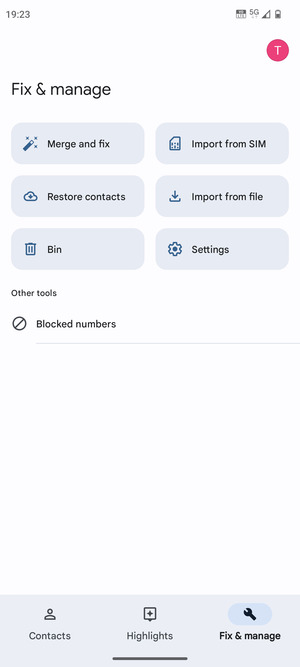 Select Import from SIM