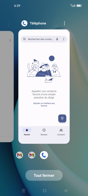Sélectionnez Tout fermer pour fermer toutes les applications en cours d'exécution