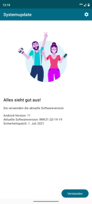 Falls Ihr Handy aktualisiert ist, wählen Sie Verstanden