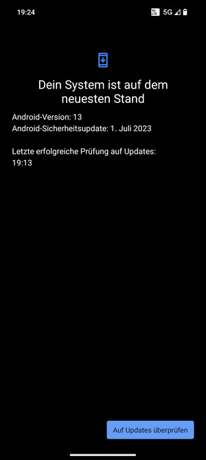 Falls Ihr Handy aktualisiert ist, wird Ihnen der folgende Bildschirm angezeigt