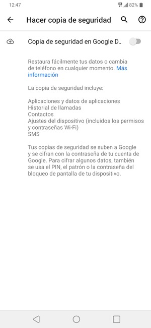 Active Copia de seguridad en Google D..