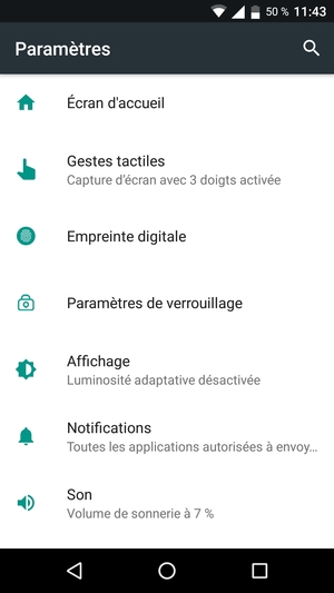 Faites défiler et sélectionnez Paramètres de verrouillage