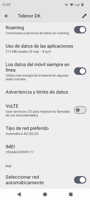 Activar o desactivar Roaming