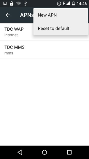 If your screen looks like this, select the Menu button  and select New APN
