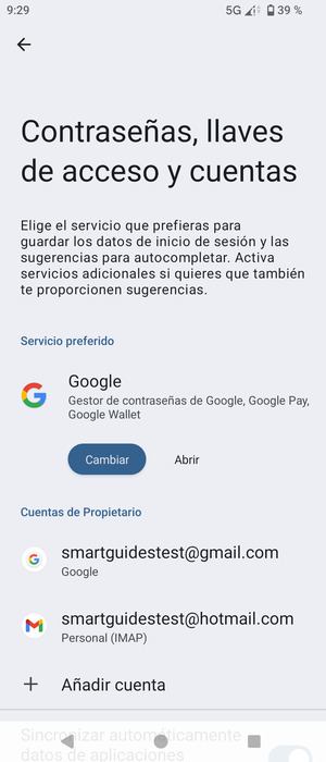 Seleccione su cuenta Google