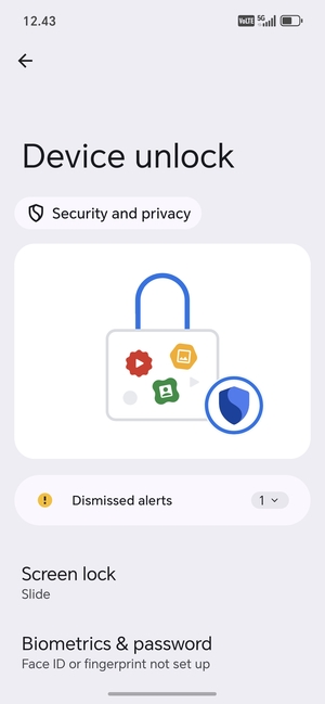 Select Screen lock