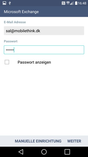 Geben Sie Ihre E-Mail-Adresse und Ihr Passwort ein. Wählen Sie WEITER