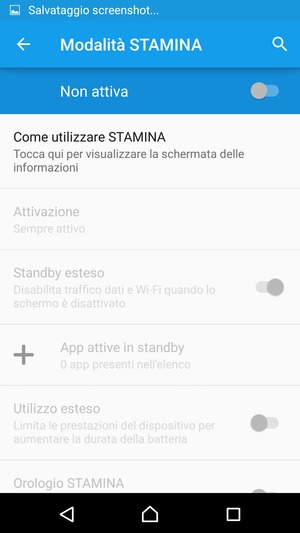 Attiva Modalità STAMINA