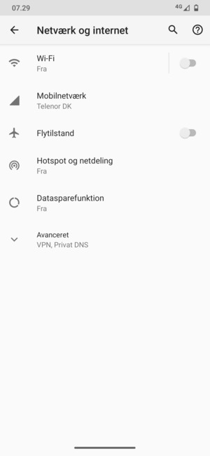 Vælg Wi-Fi
