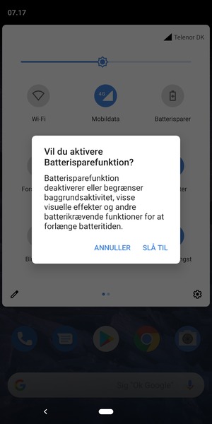 Vælg SLÅ TIL