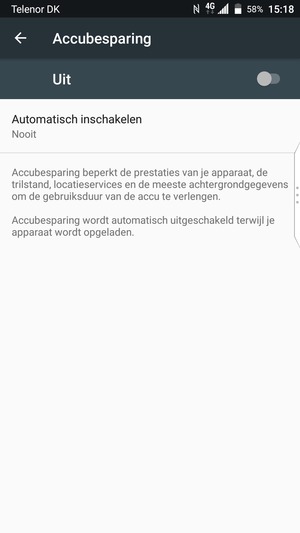 Schakel Accubesparing in