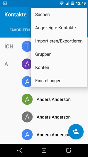 Wählen Sie Importieren/Exportieren