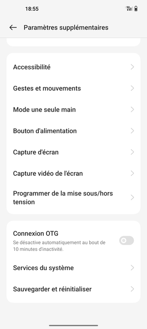 Faites défiler et sélectionnez Sauvegarder et réinitialiser