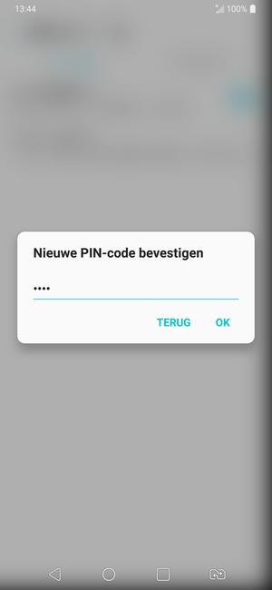 Bevestig uw nieuwe pincode en selecteer OK
