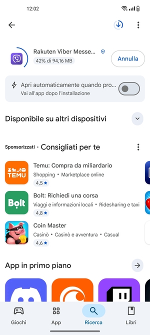 Attendi il completamento del processo di installazione