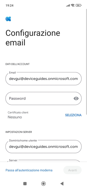 Inserisci la tua password
