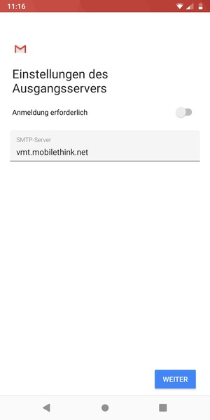Schalten Sie Anmeldung erforderlich aus und wählen Sie WEITER