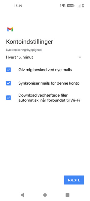 Vælg NÆSTE
