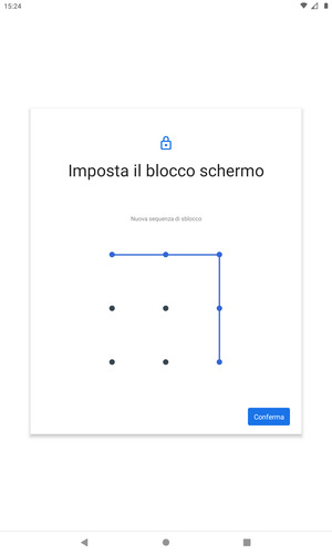 Disegna nuovamente la sequenza di sblocco e seleziona Conferma