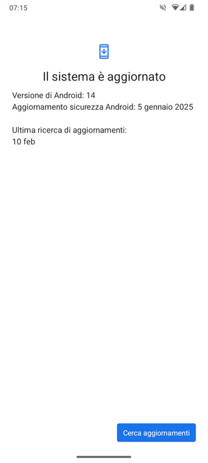 Se il tuo telefono è aggiornato, vedrai la seguente schermata