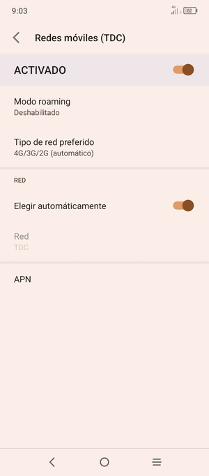 Para cambiar la red en caso de problemas de conectividad, desactive Elegir automáticamente