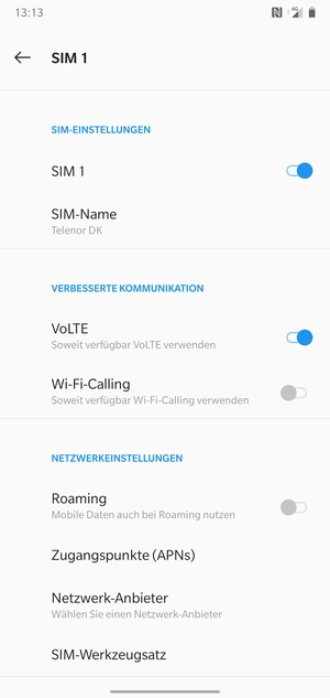 Um das Netzwerk zu wechseln, falls Probleme auftreten, wählen Sie Netzwerk-Anbeiter