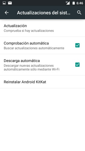 Seleccione Actualización