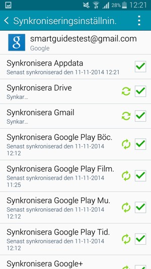 Dina kontakter från Google kommer nu att synkroniseras med din Galaxy