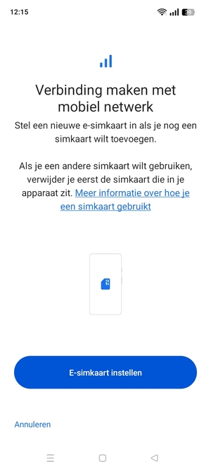 Selecteer E-simkaart instellen
